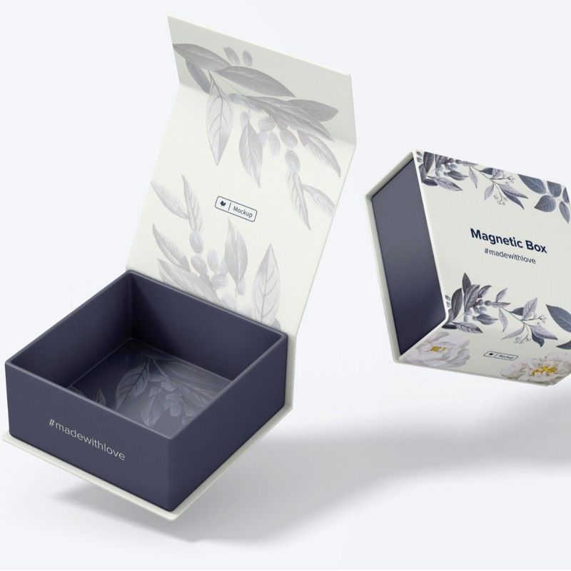 Kotak Hadiah Magnetik Dua Sisi Hot Stamping Perhiasan Custom Parfum Flip Top Box Hadiah
