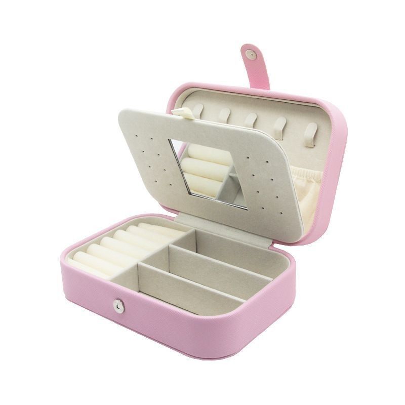 Portable Square Mini Perhiasan Travel Case Cincin Earrings Kalung Pesta Pernikahan Box Hadiah