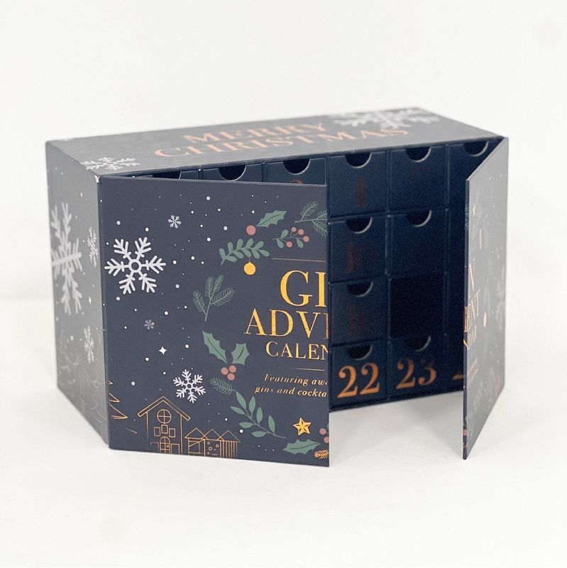 Open Door Magnet Cardboard Paper Gift Box Untuk Kosmetik Perhiasan Makeup Kalender Advent