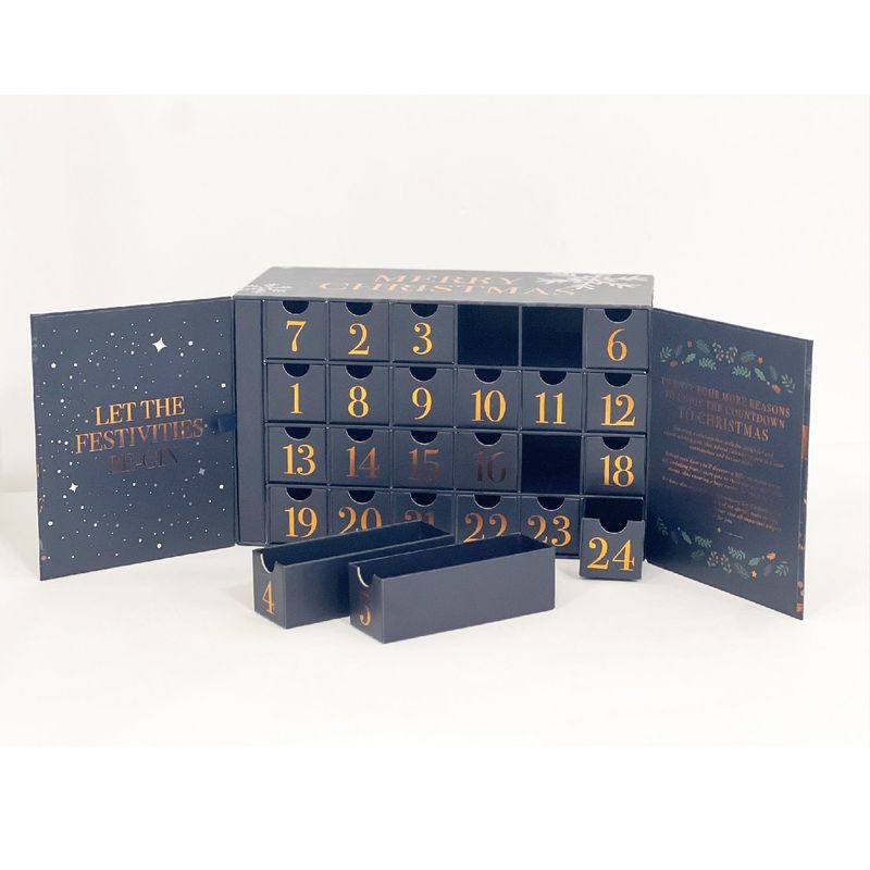 Open Door Magnet Cardboard Paper Gift Box Untuk Kosmetik Perhiasan Makeup Kalender Advent