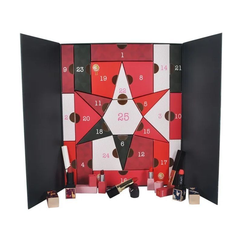 Open Door Magnet Cardboard Paper Gift Box Untuk Kosmetik Perhiasan Makeup Kalender Advent