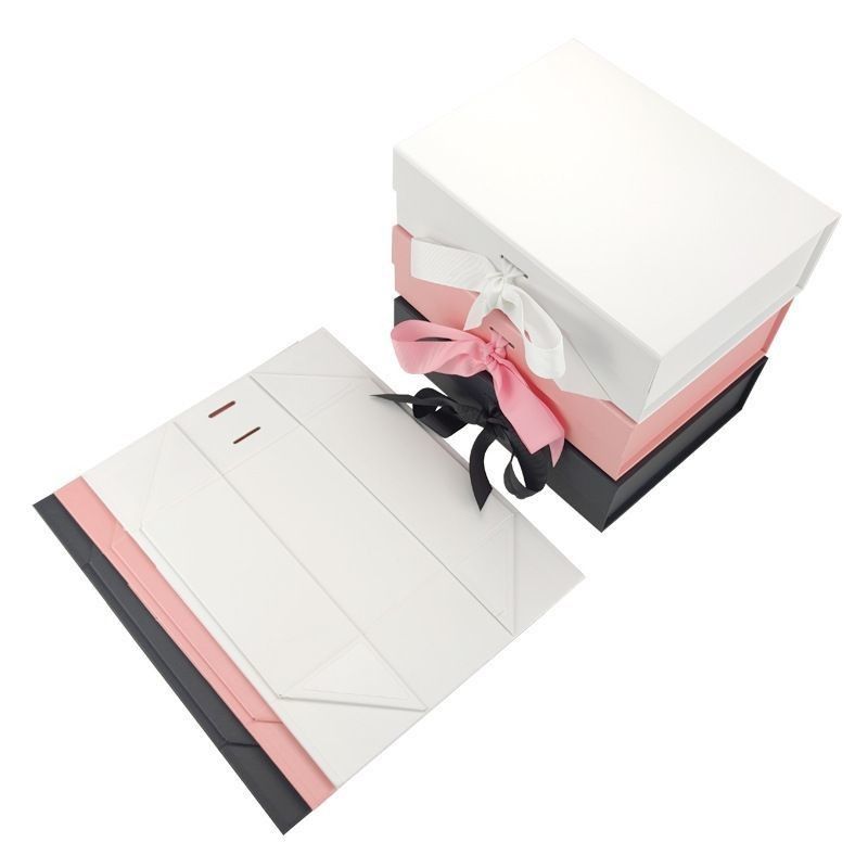 Pakaian Kemasan Baju Khusus Baju Perhiasan Perhiasan Ribbon Lipat Proposal Magnetic Gift Cardboard Box Bahan Daur Ulang