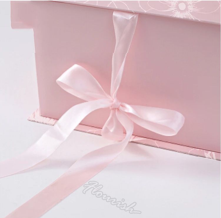 Kemasan kotak hadiah bunga berwarna khusus dengan jendela dan pita yang jelas ramah lingkungan
