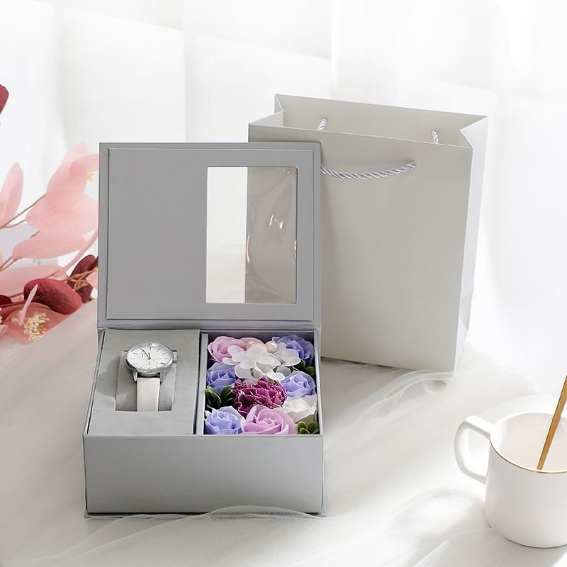 Luxury Black Cardboard Valentine's Day Flower Gift Box Ketebalan 1,0 - 3,0 mm