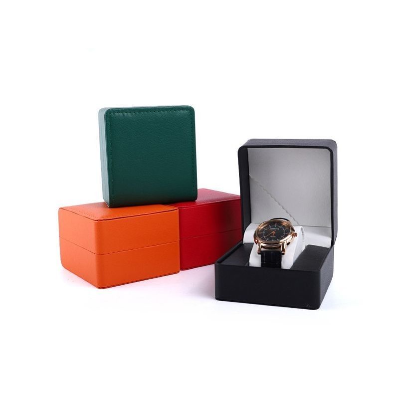 Customized PU Kulit Bahan Kertas Kardus Jam tangan Gift Packaging Box untuk tampilan dan penyimpanan