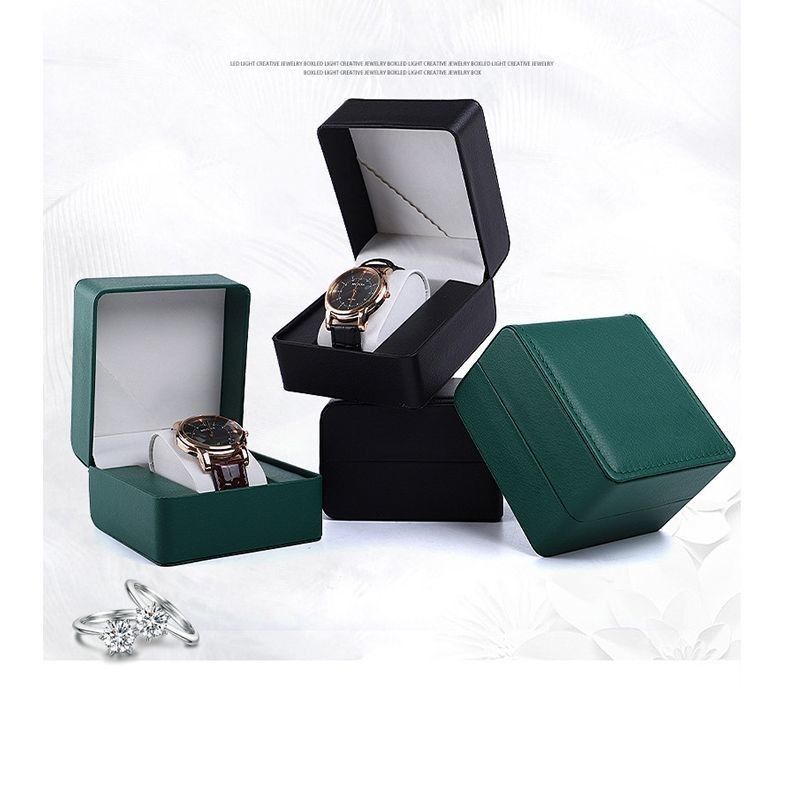 Customized PU Kulit Bahan Kertas Kardus Jam tangan Gift Packaging Box untuk tampilan dan penyimpanan