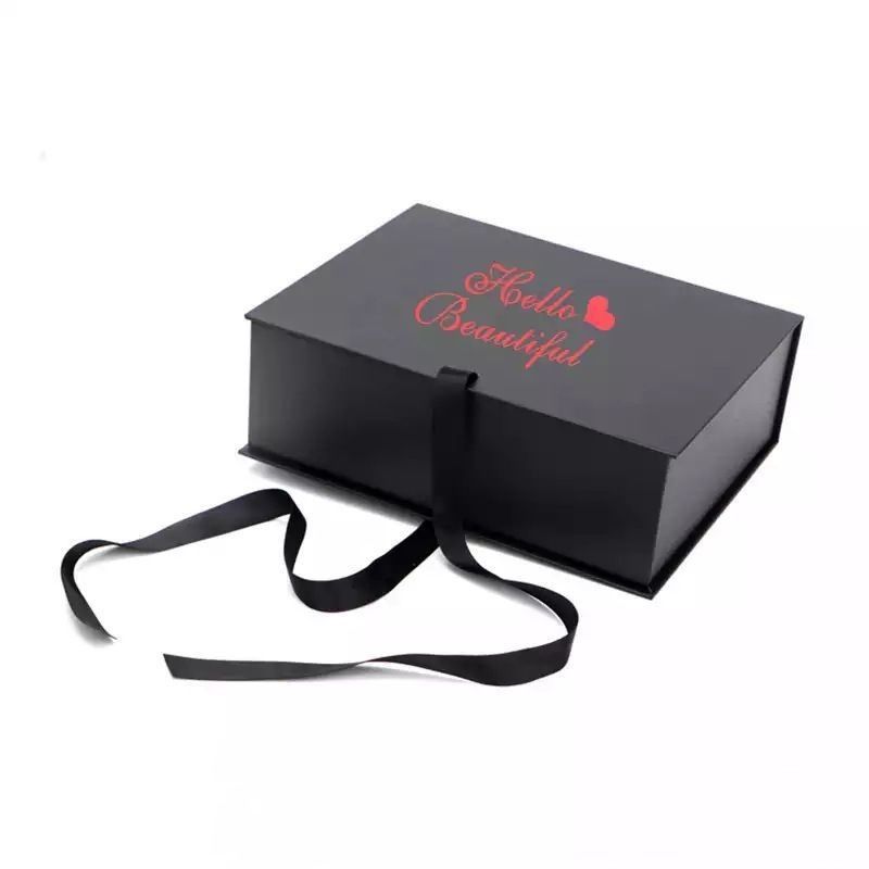 Custom Folding Gift Box Magnet Packaging Box Untuk Ekstensi Rambut Manusia Aksesoris Wig