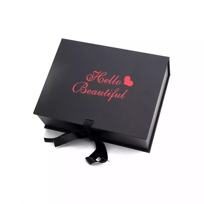 Custom Folding Gift Box Magnet Packaging Box Untuk Ekstensi Rambut Manusia Aksesoris Wig