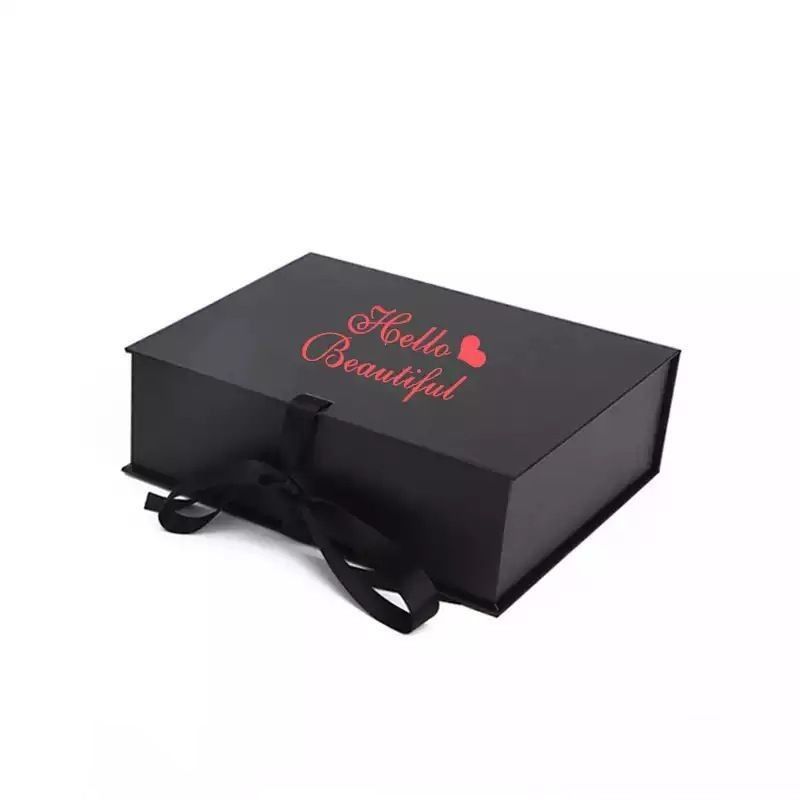 Custom Folding Gift Box Magnet Packaging Box Untuk Ekstensi Rambut Manusia Aksesoris Wig