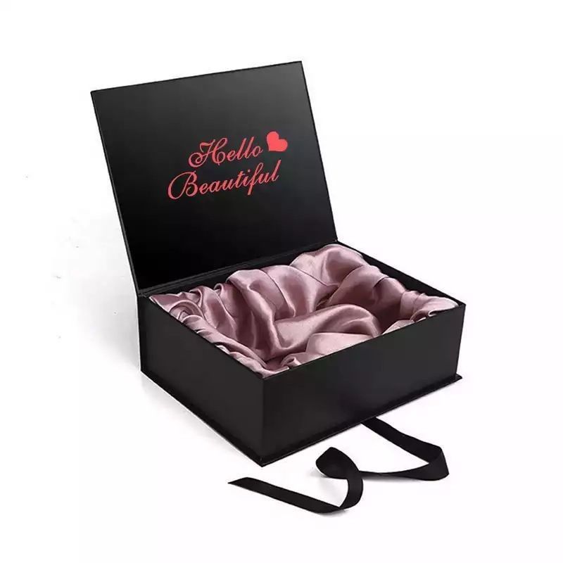 Custom Folding Gift Box Magnet Packaging Box Untuk Ekstensi Rambut Manusia Aksesoris Wig