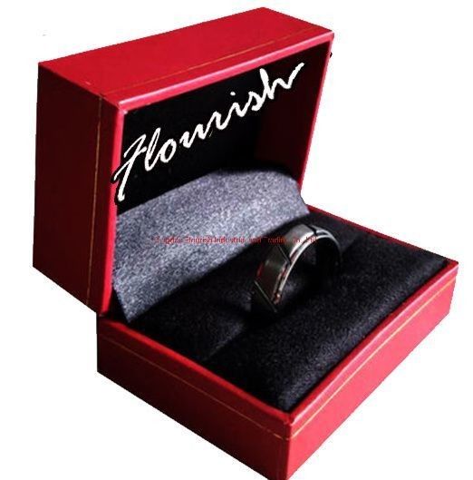 Portable Hinged Clamshell Tipe Perhiasan Kemasan Kertas Hadiah Kotak dengan Velvet Insert Menurut Persyaratan Pelanggan