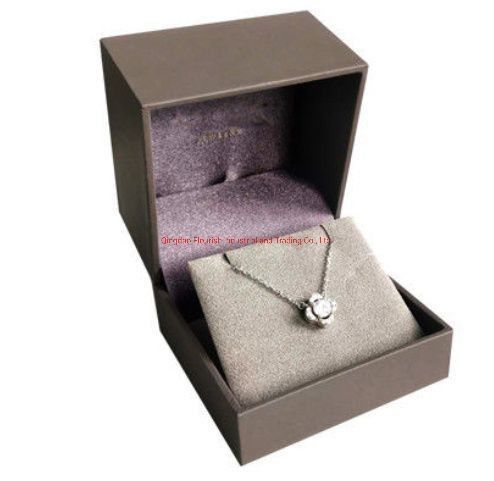 Portable Hinged Clamshell Tipe Perhiasan Kemasan Kertas Hadiah Kotak dengan Velvet Insert Menurut Persyaratan Pelanggan