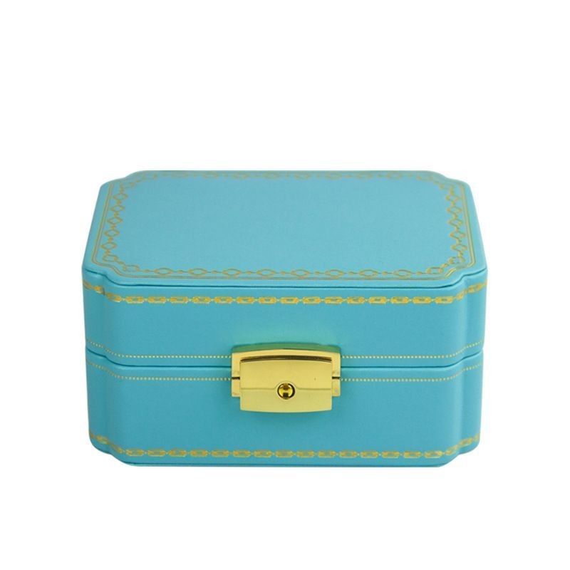 Customized Box Creative PU Perhiasan Box untuk Perhiasan Eropa Portable Travel Earring Perhiasan Storage Bag Double Storage Box