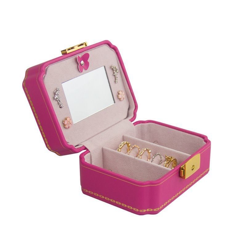 Customized Box Creative PU Perhiasan Box untuk Perhiasan Eropa Portable Travel Earring Perhiasan Storage Bag Double Storage Box