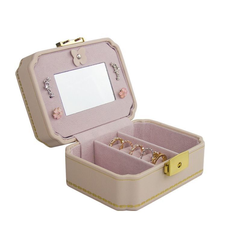 Customized Box Creative PU Perhiasan Box untuk Perhiasan Eropa Portable Travel Earring Perhiasan Storage Bag Double Storage Box