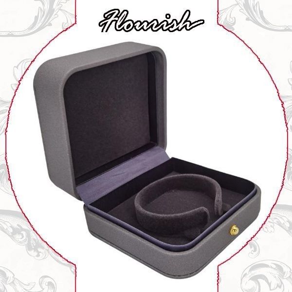 Hot Stamping Surface Handling Elegant Grey Color Square Shape Bracelet Bangle Gift Packaging Box Pink