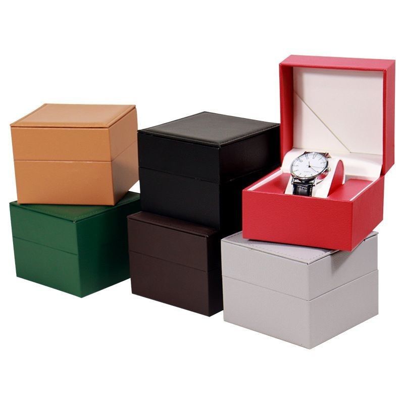 Ivory Board PU Kulit Kado Display Box Eco Friendly Untuk Cincin Perhiasan Jam Tangan Dompet
