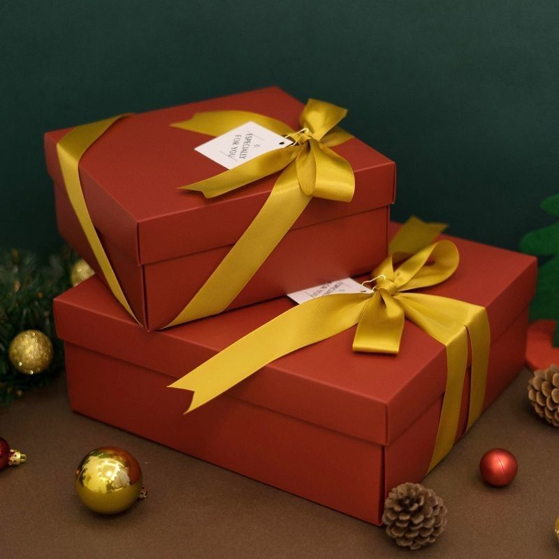 Ribbon Bow Tie Box Gift Packaging Tutup Dan Dasar Luxury Gift Paper Packaging Box