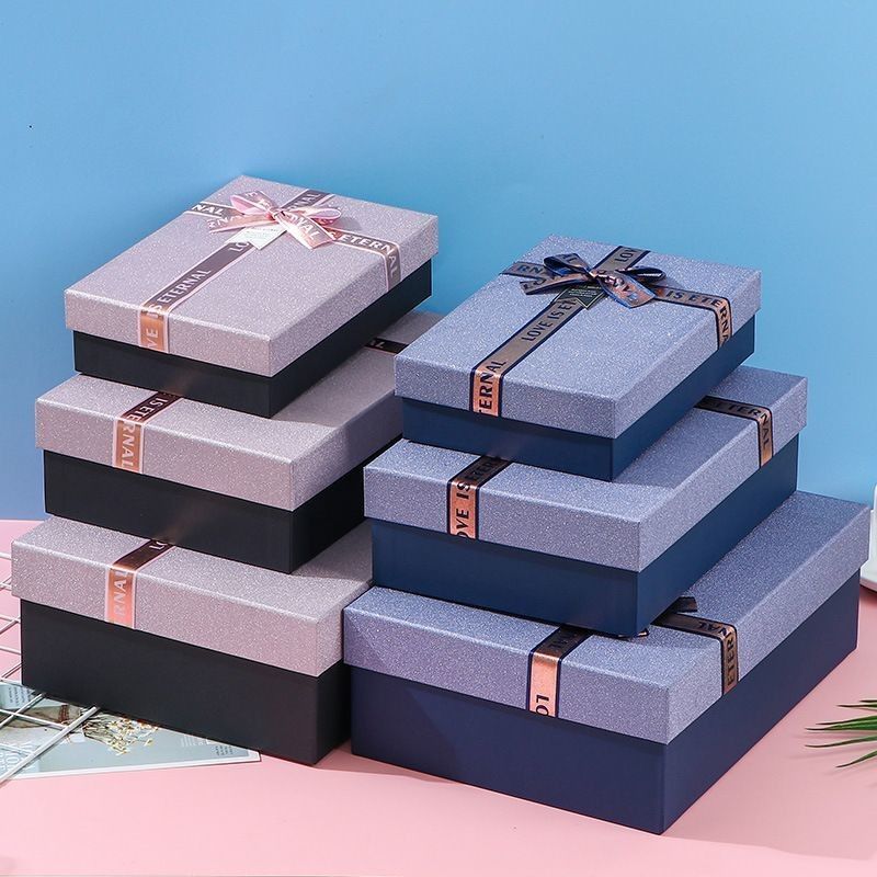 Ribbon Bow Tie Box Gift Packaging Tutup Dan Dasar Luxury Gift Paper Packaging Box