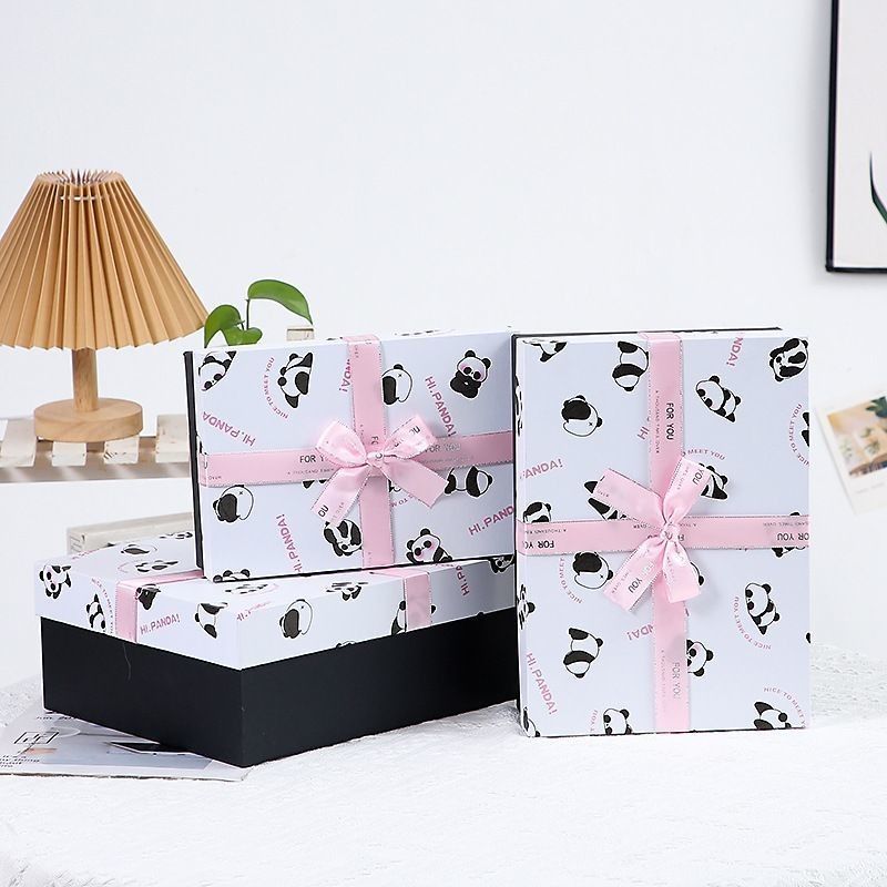 Ribbon Bow Tie Box Gift Packaging Tutup Dan Dasar Luxury Gift Paper Packaging Box