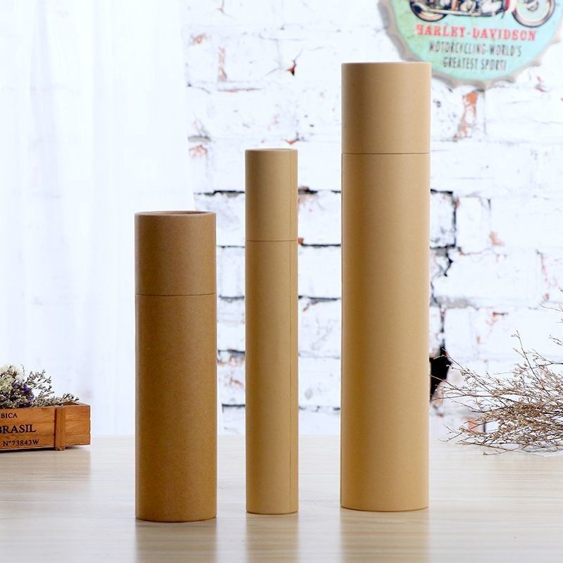 Food Grade Kraft Paper Round Tube Box Untuk Teh Kopi Bunga Gift Packaging Disesuaikan
