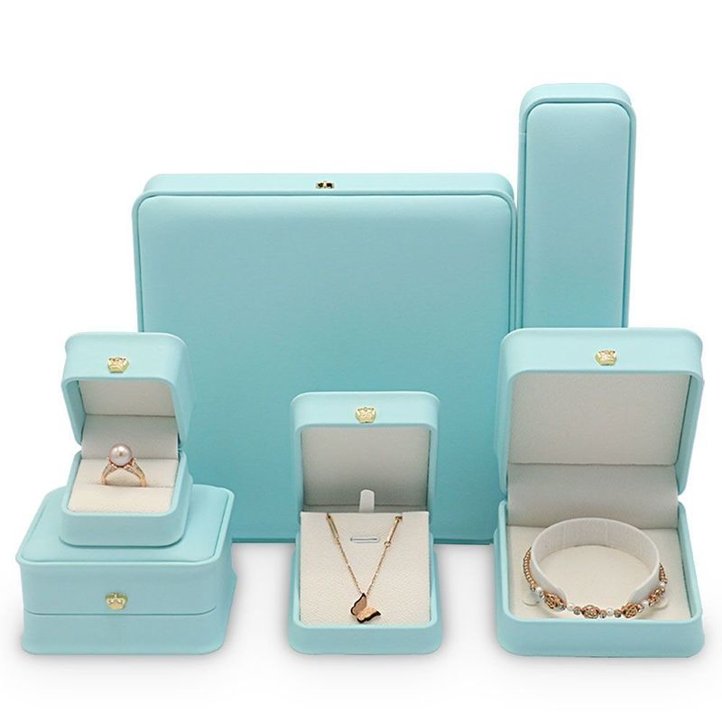 Genuine Square Ring Bracelet Watch Gift Packing Perhiasan Perhiasan Set Packaging Display Box dengan EVA Foam Insert