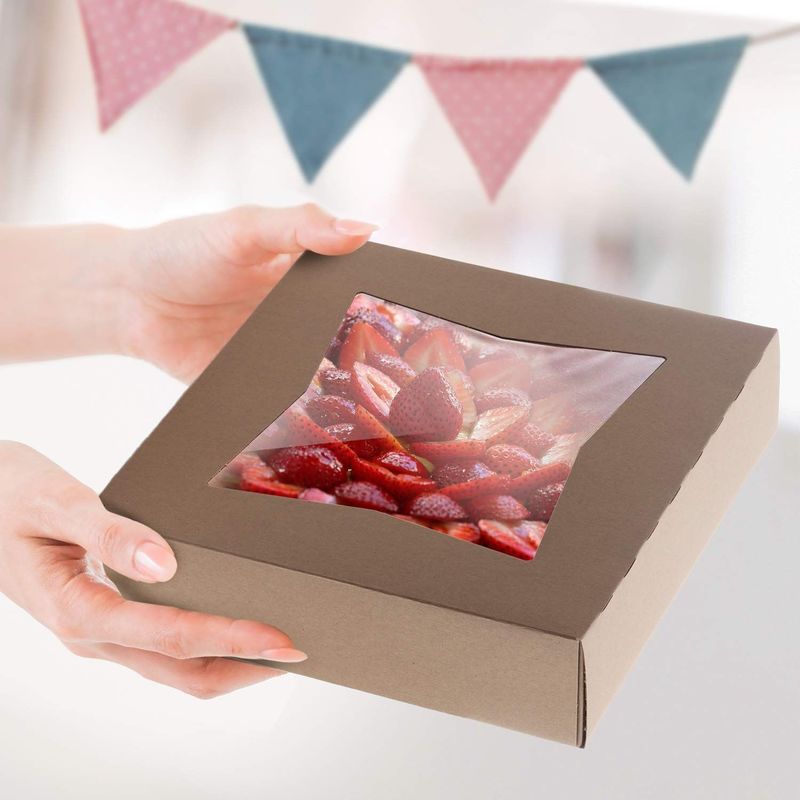Flourish Arrivals Kue/Pakan/Permen Kotak jendela lipat dengan tutup Solusi kemasan menggunakan 100% kertas bahan daur ulang
