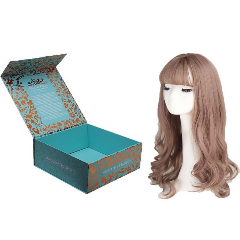 Paket Kothak Hadiah Magnetik yang Bisa Lipat untuk Teh Kopi Wig Ekstensi Rambut Manusia