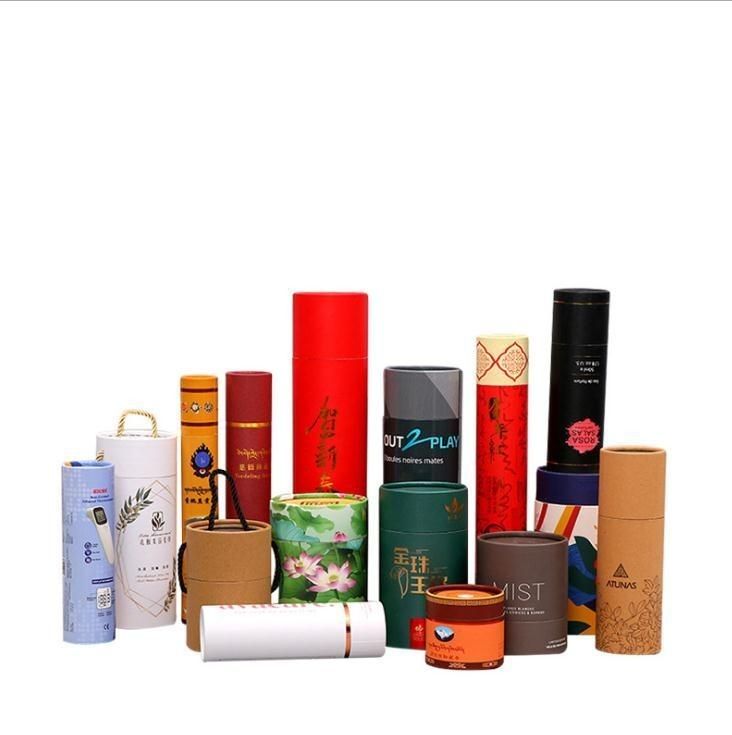Kotak kemasan tabung kertas bulat untuk kosmetik lilin parfum Perhiasan