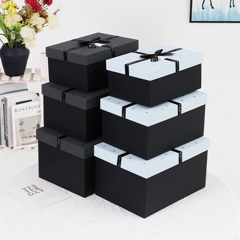 Paket Hadiah Hitam Kertas Perhiasan Kotak Untuk Kalung Cincin Gelang Jam Tangan Ramah Lingkungan
