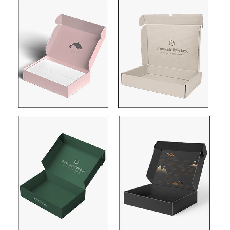 Pengiriman Lipat Lipat Custom Printed Christmas Gift Kraft Paper Corrugated Mailer Box untuk kemasan kosmetik dan makanan