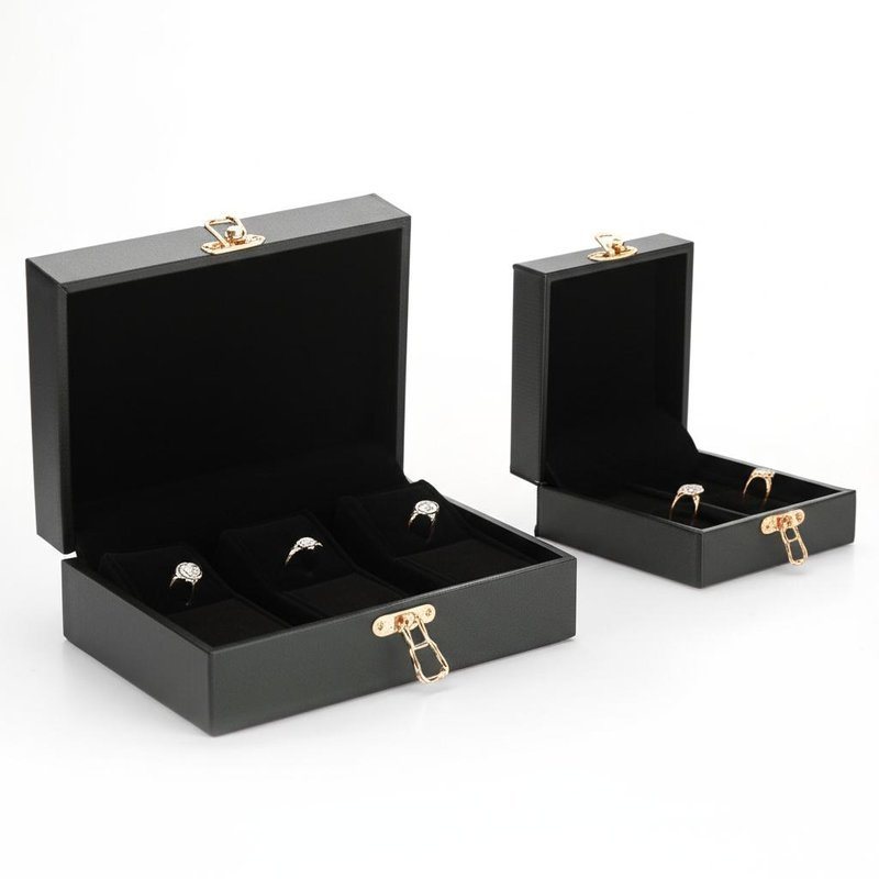Ivory Board PU Kulit Kado Display Box Eco Friendly Untuk Cincin Perhiasan Jam Tangan Dompet